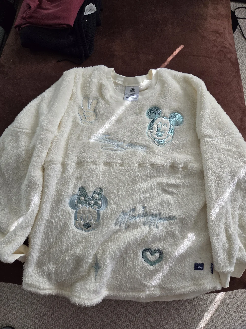 Disney White Plush Mickey & Minnie Spirit Jersey - Picture 1 of 8
